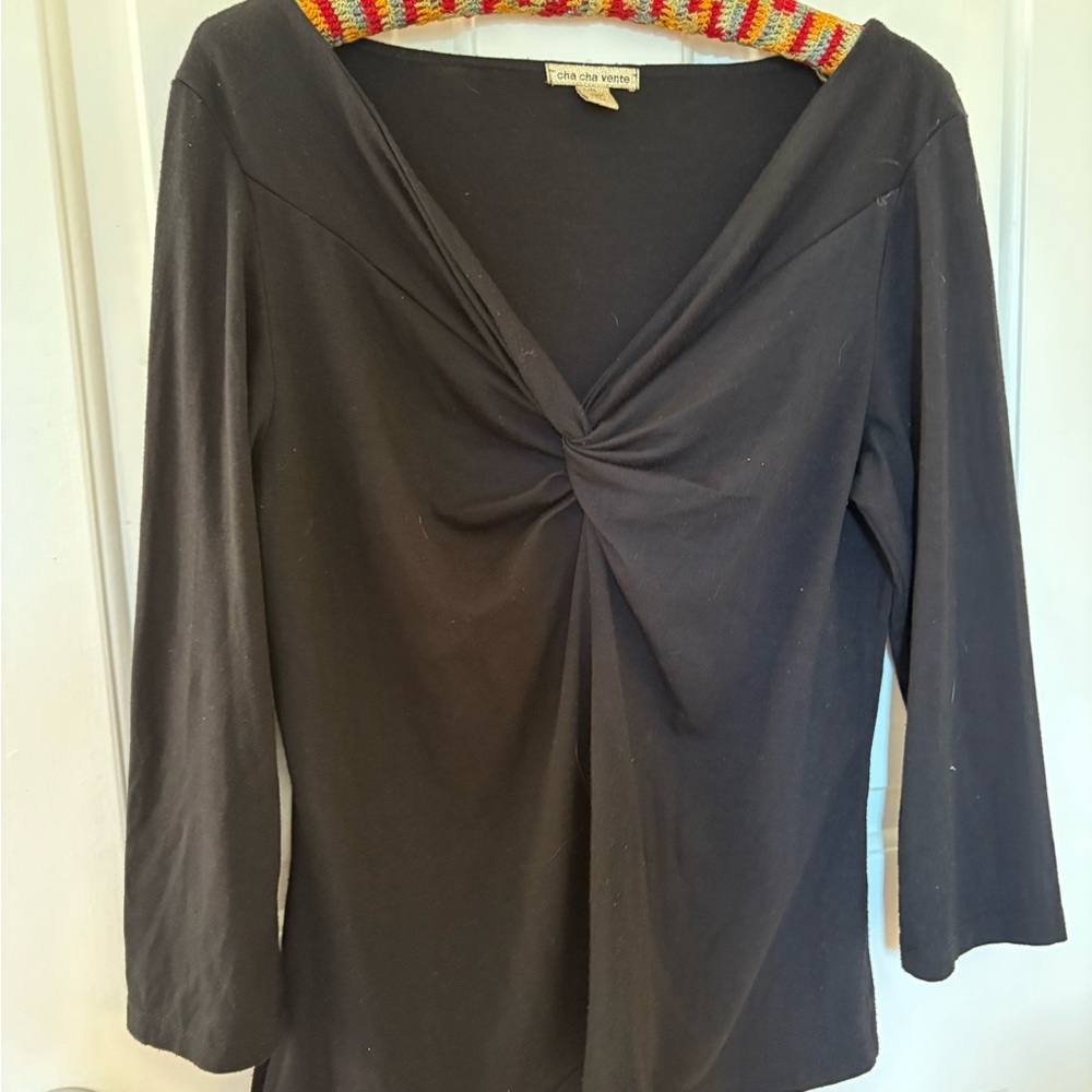 Chic Black Women’s Top with Twist Design